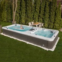 Großer Schwimm-Spa mit Whirlpool - aus Acrylglas - eckig - Grand Diamond von Gartentraum.de
