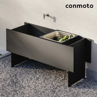 Großer Wassertrog für Gartenküchen aus HPL - 115cm - Bacino Wassertrog / Anthrazit / mit Wasserhahn Großer Wassertrog für Gartenküchen aus HPL - 115cm - Bacino Wassertrog / Anthrazit / mit Wasserhahn von Gartentraum.de