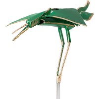Grüne Vogelskulptur - abstrakte Bronzefigur - limitiert - Eiferer von Gartentraum.de