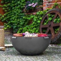 Halbkugel Gartengrill im schlichten Design - Stahl - Megalo Gartengrill / Grillplatte & Griffe von Gartentraum.de