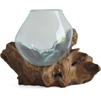 Handgefertigte Unikat Dekoschale - geschmolzenes Glas auf Treibholz - Melati / 20cm von Gartentraum.de