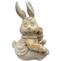 Hasen Gartenfigur mit detailreicher Struktur aus Steinguss - Stups / Sand von Gartentraum.de