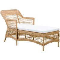 Hellbraune Chaiselongue für den Garten in Rattanoptik - Chaiselongue Liam / mit Sitzkissen von Gartentraum.de