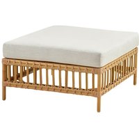 Heller Loungehocker mit Kissen in Weiß oder Taupe - Loungehocker Stine / Taupe von Gartentraum.de