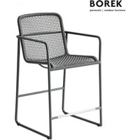 High Dining Outdoor Stuhl für den Garten von Borek - Mira Gartenstuhl / Weiß / mit Sitzkissen in dune von Gartentraum.de