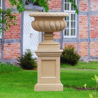 Historischer Sockel für Skulpturen - Windsor Castle / Terracotta / 48,5x48,5x68,5 cm (BxTxH) von Gartentraum.de