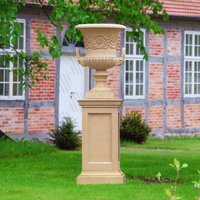 Historischer Sockel für Skulpturen - Windsor Castle / Terracotta / 48,5x48,5x91,5 cm (BxTxH) von Gartentraum.de