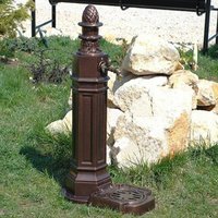 Historischer Standbrunnen aus Aluminiumguss zur Stadt-Dekoration - Sindri / Anthrazit von Gartentraum.de