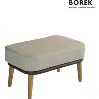 Hocker für den Garten von Borek mit Beinen aus Teakholz und Kissen - Coimbra Hocker / ohne Schutzhülle von Gartentraum.de