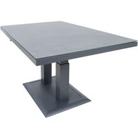 Höhenverstellbarer 140cm Ess- und Loungetisch aus Alu und Glaskeramik - Lomana von Gartentraum.de