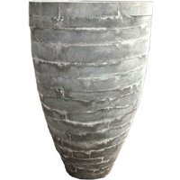 Hohe Blumenvase aus Stahl/Cortenstahl mit Bänder - Morana Hiro / Stahl galvanisiert von Gartentraum.de