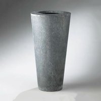 Hohe Bodenvase aus Stahl oder Cortenstahl - rund & modern - Nobeles Grana / 40x33cm (HxDm) / Cortenstahl von Gartentraum.de