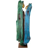 Hohe stilistische Designer Paarfigur aus Bronzeguss - Du und ich Hohe stilistische Designer Paarfigur aus Bronzeguss - Du und ich von Gartentraum.de