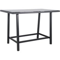 Hoher Bartisch aus Aluminium 154cm mit Glasplatte - Telomo / Schwarz Hoher Bartisch aus Aluminium 154cm mit Glasplatte - Telomo / Schwarz von Gartentraum.de