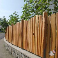 Holz Lattenzaun für den Garten aus Eiche und Robinie - Zaun Rillo / bis 130cm von Gartentraum.de