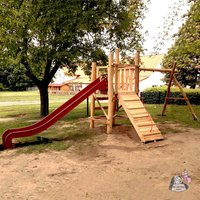 Holzklettergerüst mit Rutsche und Doppelschaukel - individualisierbar - Spielplatz Kerstin von Gartentraum.de