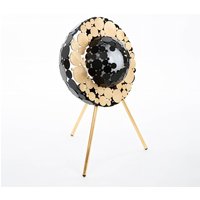 Individuell vom Künstler gefertigte Lampe mit Goldeffekt - Celia / 46cm / drei Füße / Schwarz von Gartentraum.de