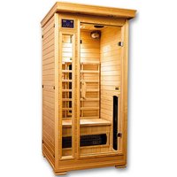 Indoor Infrarotkabine aus Fichtenholz - für 1 Person - eckig - bis zu 60°C - Masaya / ohne Rückenlehne von Gartentraum.de