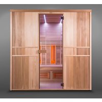 Indoor Sauna & Infrarot Kombination aus Holz für zu Hause - vollausgestattet - Amneria / mit Vorderseite aus Glas von Gartentraum.de