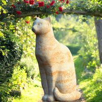 Katze Skulptur für den Garten - Annuka / Antikgrau von Gartentraum.de