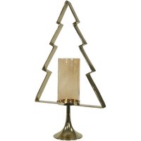 Kerzenständer als Tannenbaum - Aluminium goldfarben - Talin / 89x48x23cm (HxBxT) von Gartentraum.de