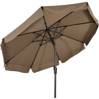 Kippbarer Sonnenschirm mit Volant - 300cm - Sonnenschirm Hanula / Taupe von Gartentraum.de