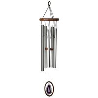 Klangspiel aus Holz und Metall mit lila Applikation - Agate Chime - Lila von Gartentraum.de