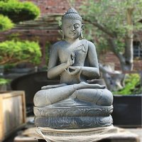 Klassische Buddha Gartenfigur aus Naturstein / 120 cm von Gartentraum.de