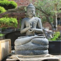 Klassische Buddha Gartenfigur aus Naturstein / 150 cm von Gartentraum.de