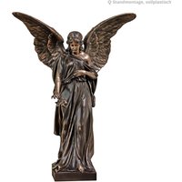 Klassische Gartenfigur Engel mit Rosen aus Metall - Angelo Rosa / 29cm  / Bronze von Gartentraum.de