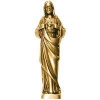 Klassische Jesus Gartenfigur aus Bronze mit Herzornament - Jesus mit Herz von Gartentraum.de