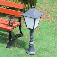 Klassische Pollerleuchte aus Aluminium für den Garten - Baldur / Anthrazit / Milchglas von Gartentraum.de