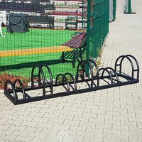 Klassischer Bike Ständer aus Metall mit unterschiedlich hohen Bögen - Elknur / Grün von Gartentraum.de