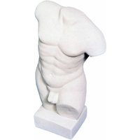 Kleine Akt-Gartenfigur mit Sockel aus Steinguss - Männer Torso  - Kopara / Sand von Gartentraum.de