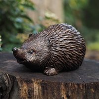 Kleine Bronzeigel Gartenfigur - dunkelbraun - Igel Willi von Gartentraum.de