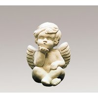 Kleine Deko Steinfigur mit Engel pustend - Charmeur / Portland Weiß von Gartentraum.de
