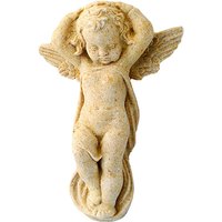 Kleine Dekofigur mit Engel zur Wandbefestigung - Merte / Antikgrau von Gartentraum.de