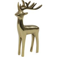 Kleine Hirsch Figur aus Aluminium - goldfarben - Dunder von Gartentraum.de