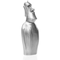 Kleine Moai Statue als vegane Kerze - Osterinsel Skulptur - Moai Light / Silber von Gartentraum.de