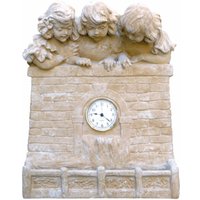 Kleine Steinguss Wand mit batteriebetriebender Uhr und Kindern - Agogo / Portland weiß Kleine Steinguss Wand mit batteriebetriebender Uhr und Kindern - Agogo / Portland weiß von Gartentraum.de