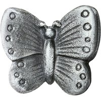 Kleine Wand Schmetterlingsfigur aus Metall - Schmetterling Tom / Aluminium hellgrau von Gartentraum.de