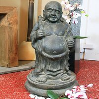 Kleiner Buddha Mönch stehend aus Natur Steinguss von Gartentraum.de