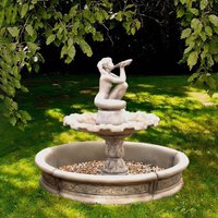 Kleiner Garten Springbrunnen inklusive Becken und Pumpe - trinkendes Mädchen - Rosanna / Tyrolia von Gartentraum.de