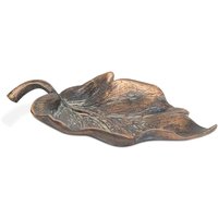 Kleines blattförmiges Vogelbad aus Bronze - Vogeltränke Blatt / Bronze Patina Wachsguss von Gartentraum.de