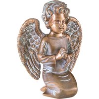 Kniender Bronze-Engel - kleine Gartenfigur - Angeloi / Bronze Patina Asche von Gartentraum.de