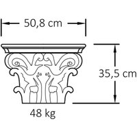 Korinthisches Kapitell aus Stein für runde Säulen - Sigebert / 35,5x50,8x50,8cm (HxBxT) / Sand von Gartentraum.de