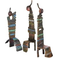 Künstler Bronzeplastiken limitiert - 3 Stühle als Deko - Chaise Magique Set von Gartentraum.de