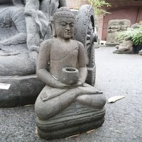Kunstvolle Buddha Steinfigur für den Garten / 75 cm von Gartentraum.de