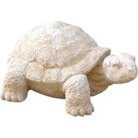 Kunstvolle Schildkröte aus Steinguss für den Garten - Kura / Antikgrau von Gartentraum.de