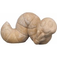 Lächelnde Raupe Gartenfigur aus Steinguss zur Dekoration - Tukka / Sand von Gartentraum.de